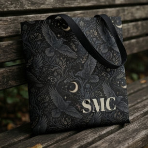 Dramatische Onyx Gotische Monogram Raven Draagtas