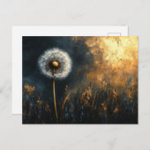 Dramatische Paardenbloem Fluff schilderij Briefkaart (Voorkant / Achterkant)