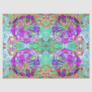 Dramatische Psychedelic Magenta en Purple Flowers Tissuepapier
