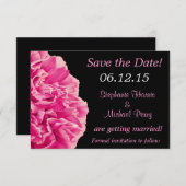 Dramatische roze pony Save the Date Wedding Kaart (Voorkant / Achterkant)