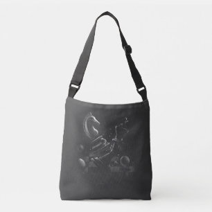 Dramatische schaakstrijd ridder tegen koning Art Crossbody Tas