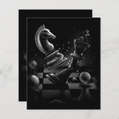 Dramatische schaakstrijd - Ridder vs. Paard (Voorkant / Achterkant)