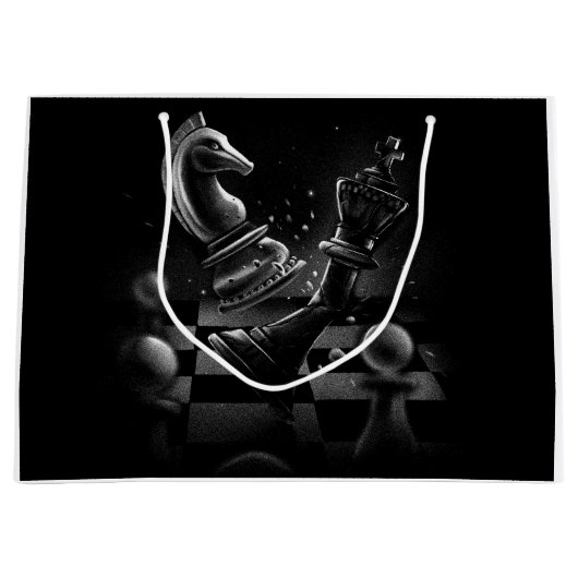 Dramatische schaakstrijd - Ridder vs. Paard Groot Cadeauzakje (Voorkant)