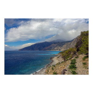 Dramatische Seashore op Kreta, Griekenland Foto Afdruk