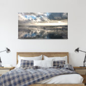 Dramatische Sky Beach Reflections Stretched Canvas Afdruk (Insitu (Slaapkamer))