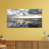Dramatische Sky Beach Reflections Stretched Canvas Afdruk (Insitu (Woonkamer))