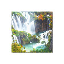 Dramatische waterval trapsgewijs water herfstkleur