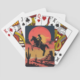Dramatische Western Mid Sprong Zonsondergang Pokerkaarten