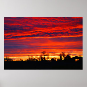Dramatische zonsopgang in Frankrijk Poster
