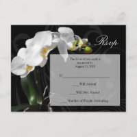 Dramatische zwart-wit orchidee RSVP-Briefkaart