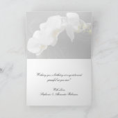 Dramatische zwart/witte orchidee aangepaste verjaa kaart (Binnen)