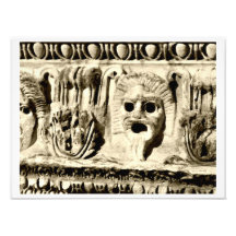 Drame sculpté dans la pierre romaine, tirage photo