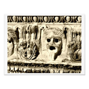 Drame sculpté dans la pierre romaine, tirage photo