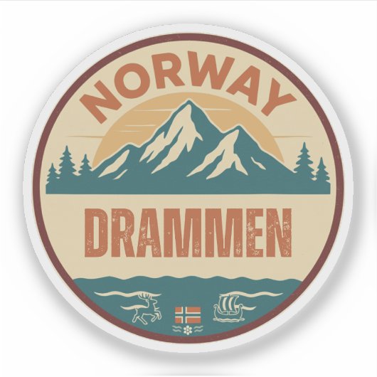 Drammen, Norge Noorwegen Sticker (Voorkant)