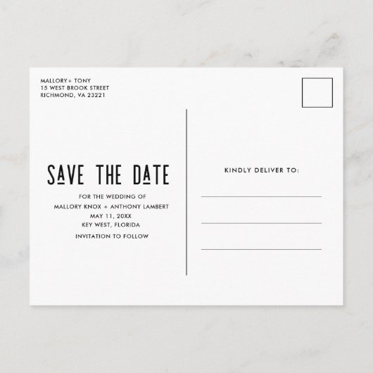 Drank, Eten, Slechte Dans Grappige Bruiloft Save t Aankondigingskaart (Achterkant)