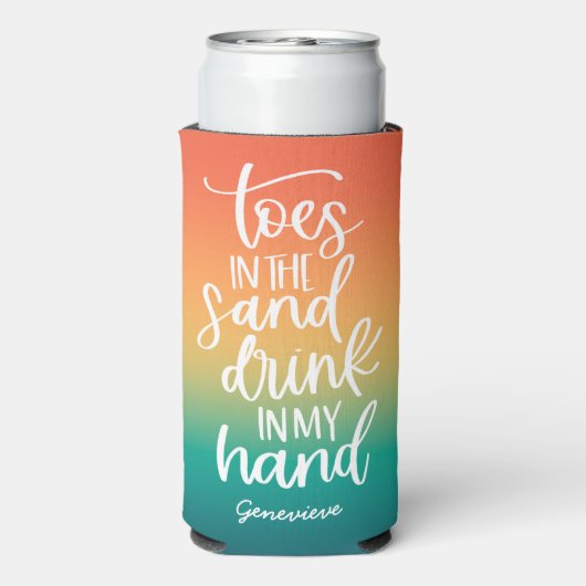 Drank in mijn Hand Mooie Typografie Retro Gradiënt (Seltzer Achterkant)