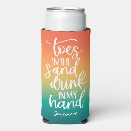 Drank in mijn Hand Mooie Typografie Retro Gradiënt (Seltzer Voorkant)