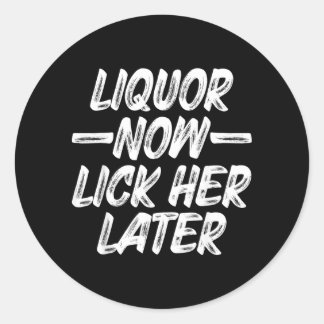 Drank Lik Haar Later Leuk Drinkend Vrijgezellenfee Ronde Sticker