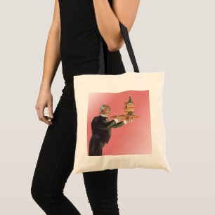 dranken, Butler Serving Wine op lade Tote Bag
