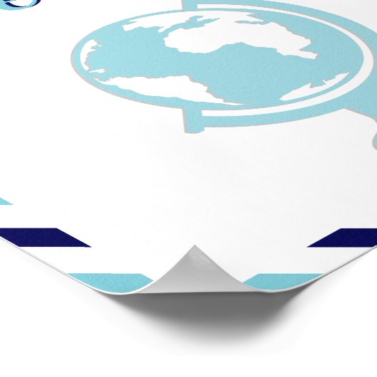 Dranken drankjes marineblauw reizen vliegtuig luch poster (Hoek)