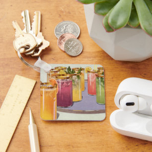 dranken, Drinken met ijsblokjes op een lade Sleutelhanger