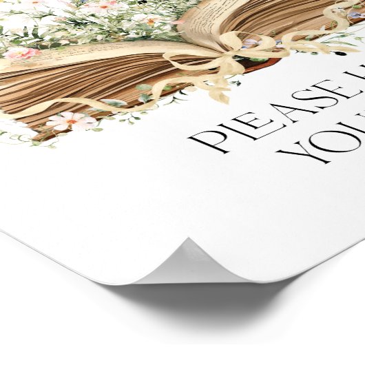 Dranken Nieuw Hoofdstuk Boek Thema Wilde Bloem Poster (Hoek)