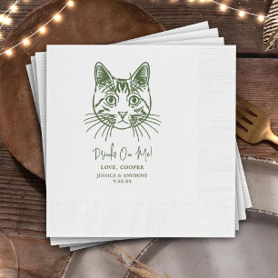 Dranken Op Mij Aangepaste Kattenhand Tekening Brui Servet