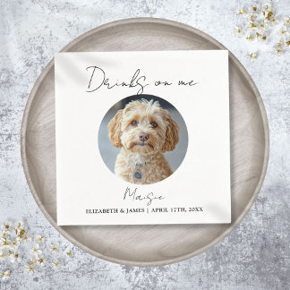 Dranken staan op mij Pet Dog Foto Bruiloft Servet