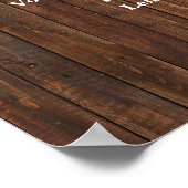 Drankenmenu Bord Country Western Bruiloft Poster (Hoek)