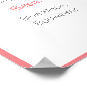 Drankenmenu Huwelijksaffiche Poster (Hoek)