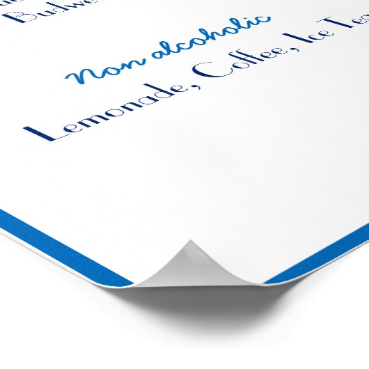 Drankenmenu Trouwposter Poster (Hoek)