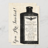  drankfles Halloween Invitation Kaart (Voorkant / Achterkant)