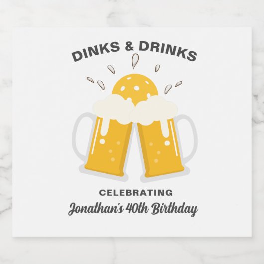 Drankjes & Drinken Bier Mokken Clinking Pickleball Bier Etiket (Enkel label)