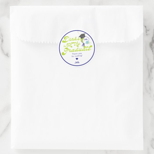 Drankjes met Afstuderen Groen Pickleball Afstudere Ronde Sticker (Tas)