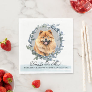 Drankjes op mij! Chow Chow hond huisdier bruiloft Servet