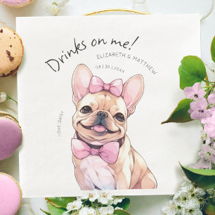 Drankjes Op Mij Franse Bulldog Aquarel Leuke Hond Servet