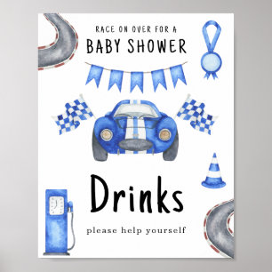 Drankjes voor babyborrel raceauto jongetje poster