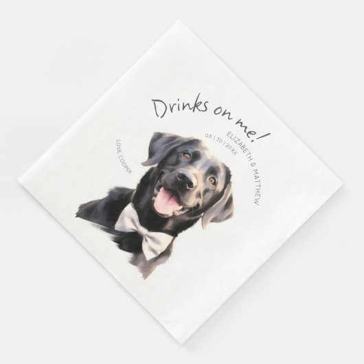 Drankjes Zijn Op Mij Labrador Waterverf Pret Honde Servet (Hoek)