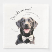 Drankjes Zijn Op Mij Labrador Waterverf Pret Honde Servet (Voorkant)