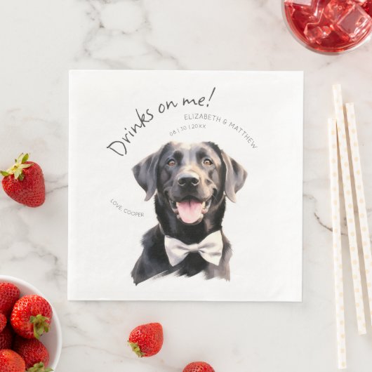 Drankjes Zijn Op Mij Labrador Waterverf Pret Honde Servet (Insitu)