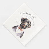 Drankjes Zijn Op Mij Labrador Waterverf Pret Honde Servet (Hoek)