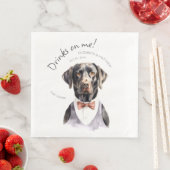 Drankjes Zijn Op Mij Labrador Waterverf Pret Honde Servet (Insitu)