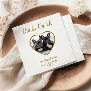 Drankjes Zijn Op Ons Eenvoudige Lieve Foto Hond Hu Servet