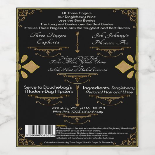 Dranklabel Terug TFDW Wijn Etiket (Enkel label)