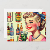  drankpin-up briefkaart (Voorkant / Achterkant)