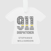 Drapeau 911 personnalisé Dispatcher USA Ligne jaun (dos)