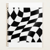 Drapeau à carreaux noir et blanc ondulé de course (Devant)