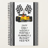 Drapeau à damier de voiture de course jaune (Devant)