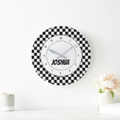 Drapeau à damier noir et blanc Grande Horloge (Maison)