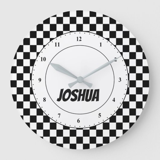 Drapeau à damier noir et blanc Grande Horloge (Recto)